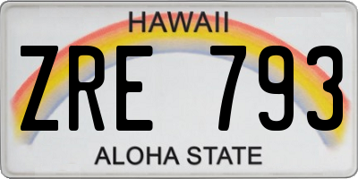HI license plate ZRE793