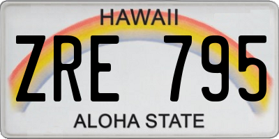HI license plate ZRE795
