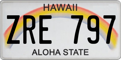 HI license plate ZRE797
