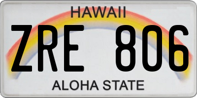 HI license plate ZRE806