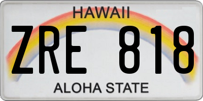 HI license plate ZRE818