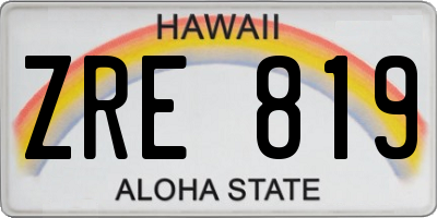 HI license plate ZRE819
