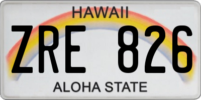 HI license plate ZRE826
