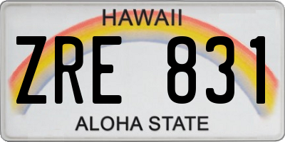 HI license plate ZRE831