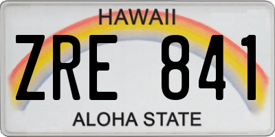 HI license plate ZRE841