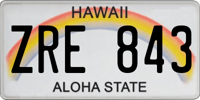 HI license plate ZRE843