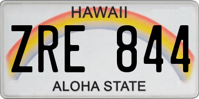 HI license plate ZRE844