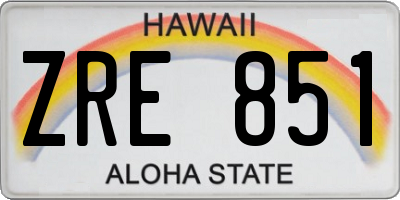 HI license plate ZRE851