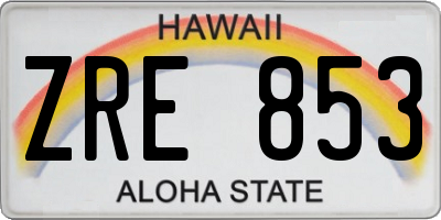 HI license plate ZRE853