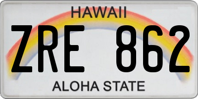 HI license plate ZRE862