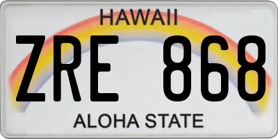 HI license plate ZRE868