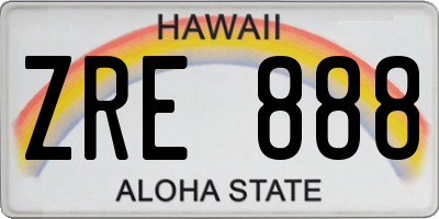 HI license plate ZRE888