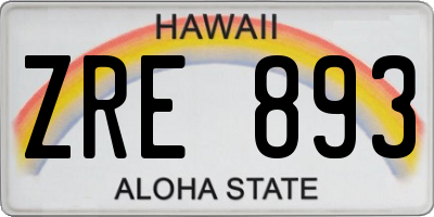 HI license plate ZRE893