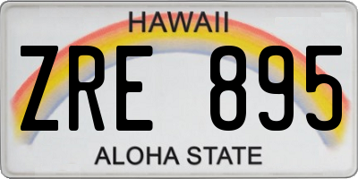 HI license plate ZRE895