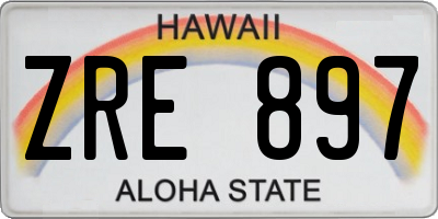 HI license plate ZRE897
