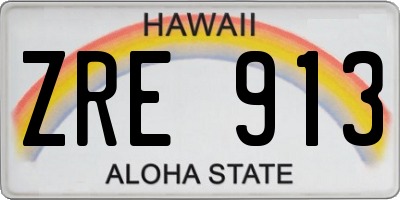 HI license plate ZRE913