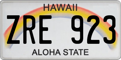 HI license plate ZRE923