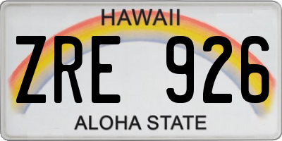 HI license plate ZRE926