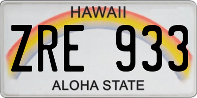 HI license plate ZRE933