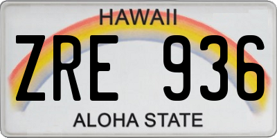 HI license plate ZRE936