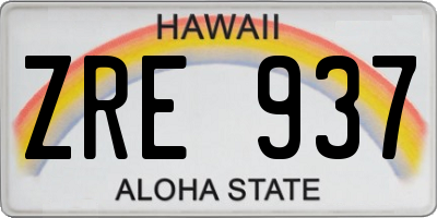 HI license plate ZRE937