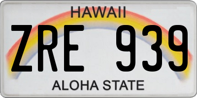 HI license plate ZRE939