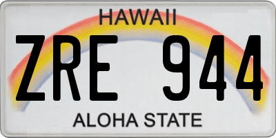 HI license plate ZRE944