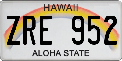 HI license plate ZRE952