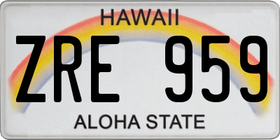 HI license plate ZRE959