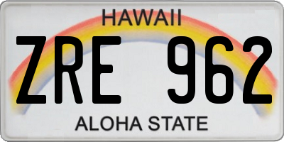 HI license plate ZRE962