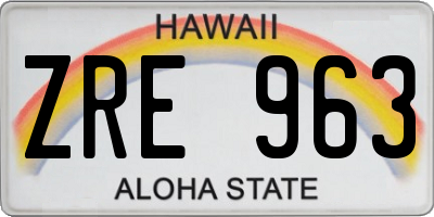 HI license plate ZRE963