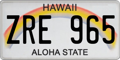 HI license plate ZRE965