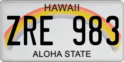 HI license plate ZRE983