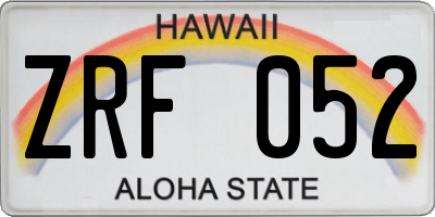 HI license plate ZRF052