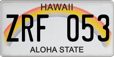 HI license plate ZRF053