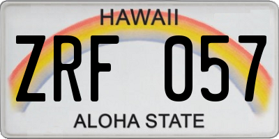 HI license plate ZRF057