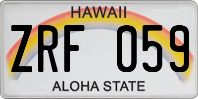 HI license plate ZRF059