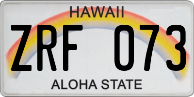 HI license plate ZRF073