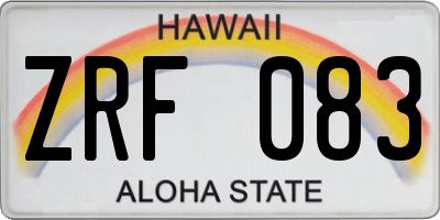 HI license plate ZRF083