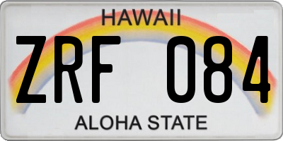 HI license plate ZRF084