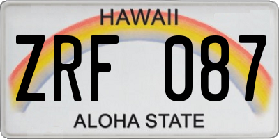 HI license plate ZRF087