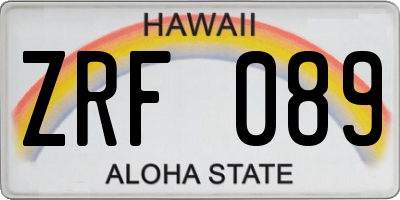 HI license plate ZRF089