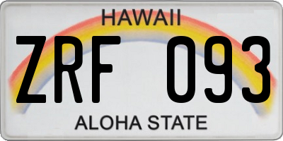 HI license plate ZRF093