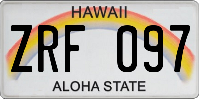 HI license plate ZRF097