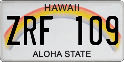 HI license plate ZRF109