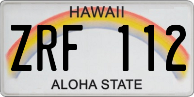 HI license plate ZRF112