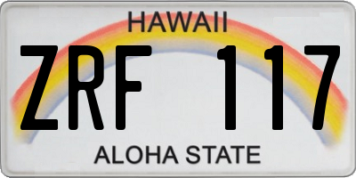 HI license plate ZRF117