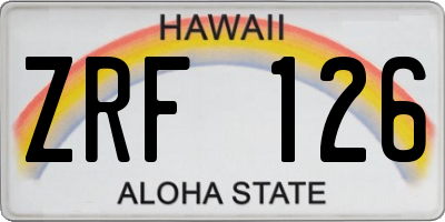 HI license plate ZRF126