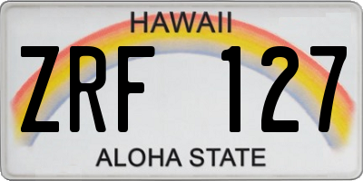 HI license plate ZRF127