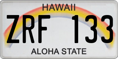 HI license plate ZRF133
